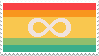 A digital stamp with a pride flag and the autistic infinity symbol