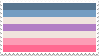 A digital stamp with the bigender flag