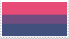 A digital stamp with the bisexual flag