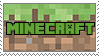 A digital stamp with the text minecraft over the minecraft grass block